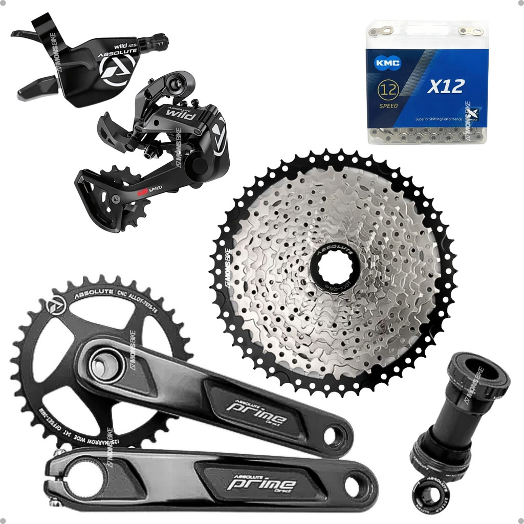 Kit Transmissão Absolute 12v + Cassete K7 11x50 Absolute + Câmbio