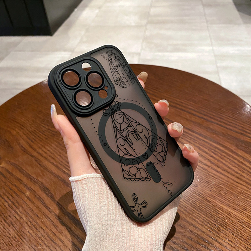 Capinha Nossa Senhora Para iPhone 15 promax Anti Queda Anti Impacto Capa iPhone 11 12 13 14 16 Pro Max X XS XR Case