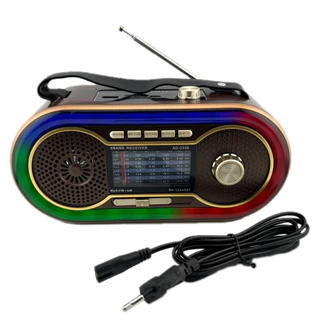 Caixa De Som Rádio Retrô Am Fm Bivolt Pen Drive Bluetooth RGB AD-3338 em Oferta na Shopee
