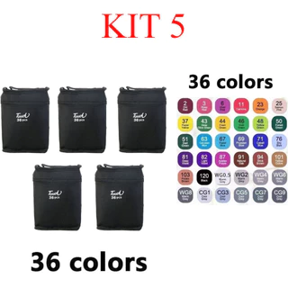 kit 5  36Cores Caneta Marcadora Com Ponta Dupla/Pintura De Arte/Aquarela/Material Escolar/Escritório marisa em Oferta na Shopee