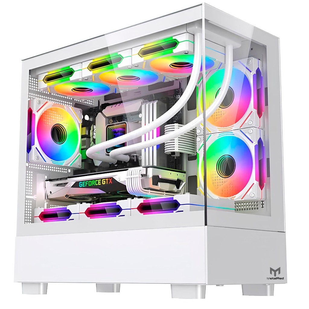Gabinete micro ATX Gamer Stellar Pro MetalRed M9 Sem Fans - Branco