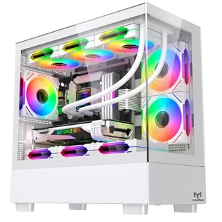 Gabinete micro ATX Gamer Stellar Pro MetalRed M9 Sem Fans - Branco