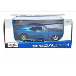 Miniatura Carro Dodge Charger R/T (1969) - Azul - 1:25 - Maisto