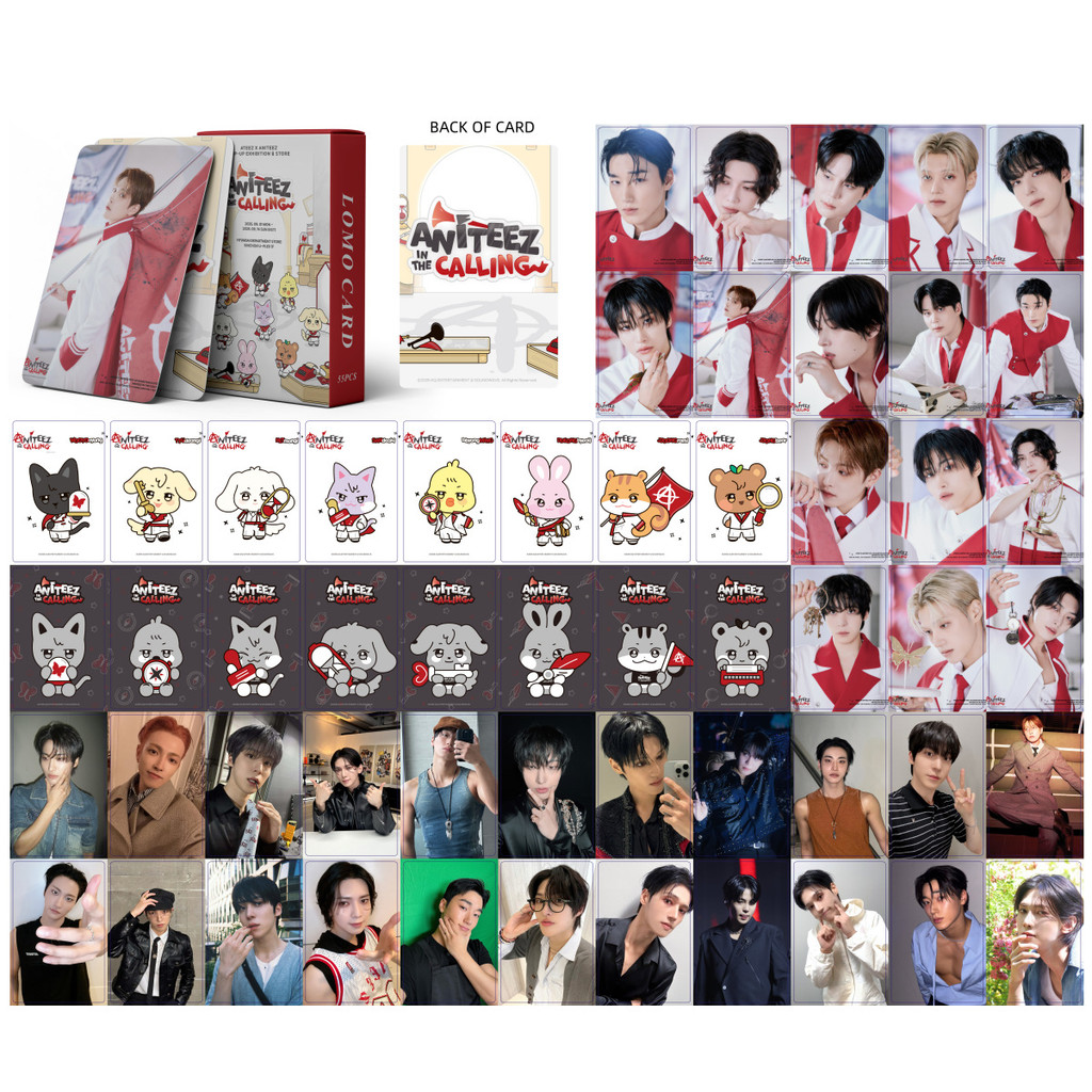 55pcs/box ATEEZ Holographic Photocards ANITEEZ IN THE CALLING POP