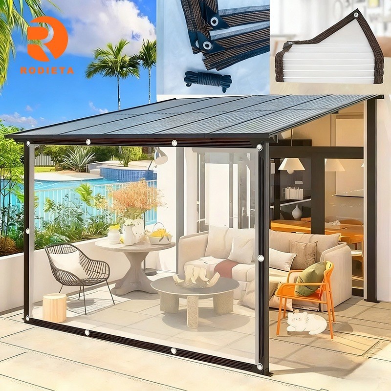 Lona Transparente Impermeável Durável | Rede De Proteção Solar , Tela De Jardim E Capas Para Móveis Dossel Externo À Pro