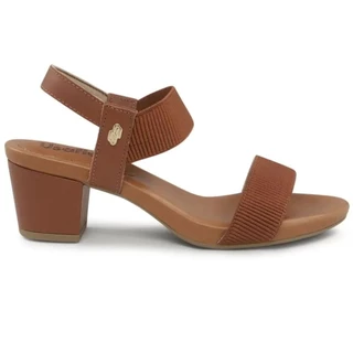 SANDALIAS USAFLEX CONFORTO COURO E ELÁSTICO SALTO BLOCO em Oferta na Shopee