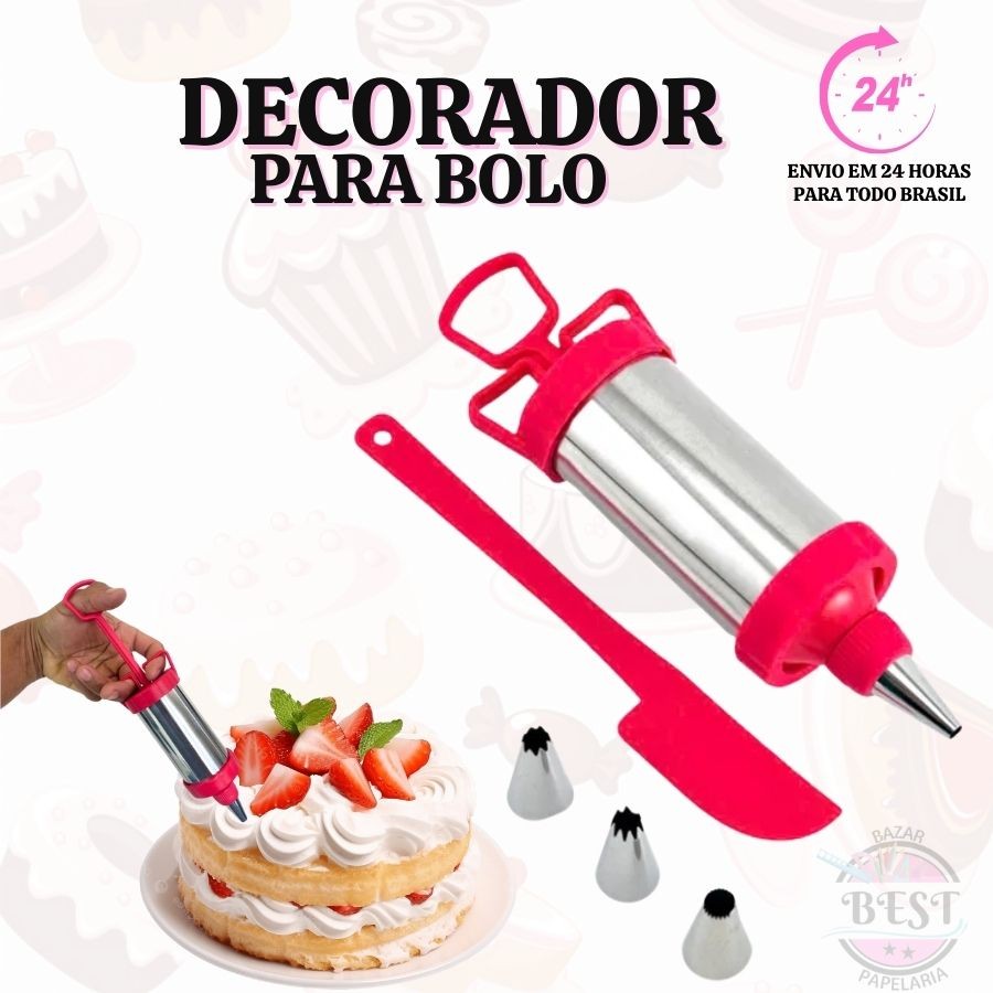 Decorador Bisnaga De Bolo Com kits De Bicos Confeiteiro Para