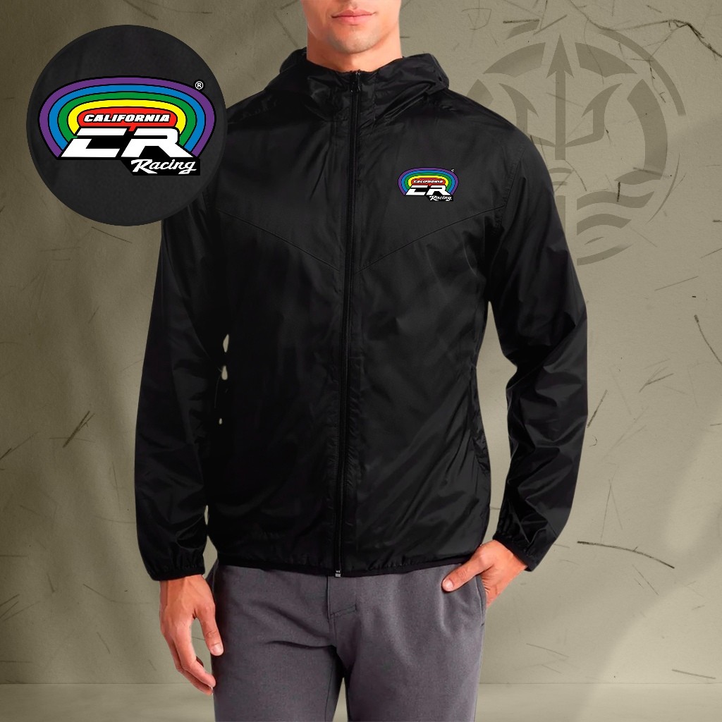 Jaqueta Corta Vento Masculina - CALIFORNIA RACING - Com Capuz