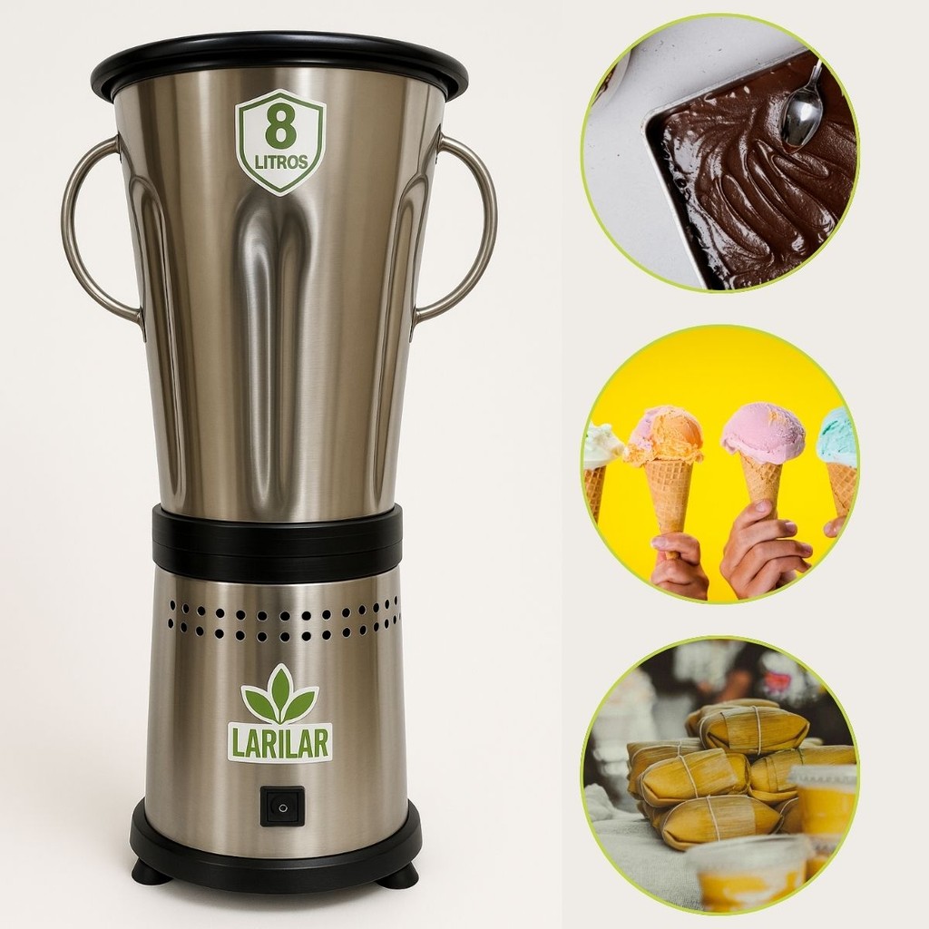 Liquidificador Industrial 8 Litros Inox Baixa Rotação Massas