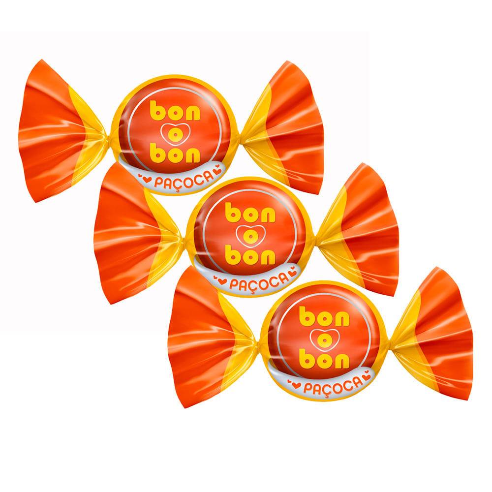 Kit 3 Bombom Bon O Bon Sabor Paçoca 15g com 1 Unidade | Shopee Brasil