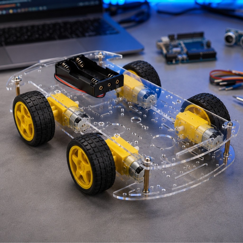 Kit Chassi 4wd p/ Arduino Carrinho Robô Smart Car 4 Motor Dc Rodas ...