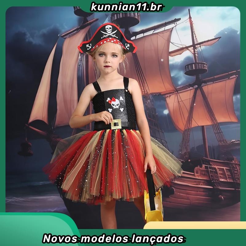 Traje De Pirata Meninas Piratas Do Caribe Jack Sparrow Cosplay Roupas ...