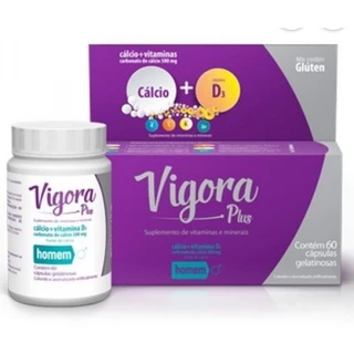 Vigora Plus Homem Cálcio+D3 60 Cápsulas em Oferta na Shopee