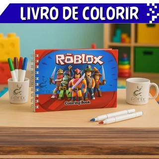 Livro de Colorir Roblox - Caderno de Desenho para Colorir - Capa Dura - 50 Folhas em Oferta na Shopee