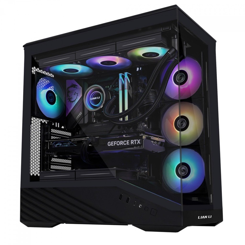 GABINETE GAMER LIAN LI VETOR V100, RGB, MID TOWER, VIDRO TEMPERADO, E-ATX, S/FONTE, S/ FAN, BLACK