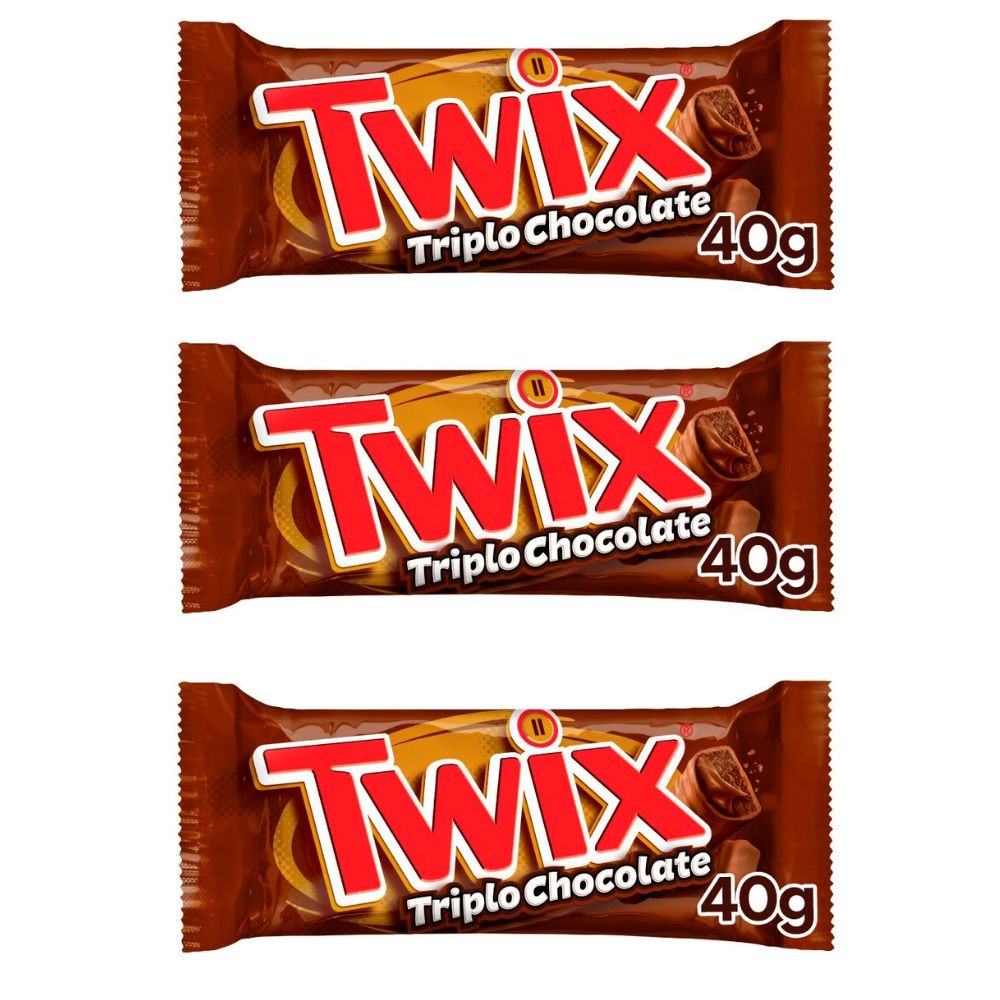 Kit 3 Chocolate Twix Triplo Chocolate 40g | Shopee Brasil