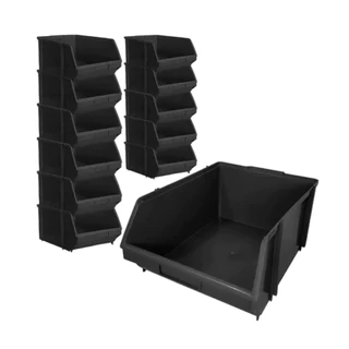 Kit Com 24 Gaveteiros de Plástico Bin Nº 7 Empilhável Organizador Prateleira Multiuso Ferramentas