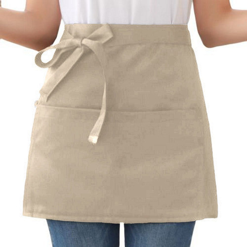 Avental Brim Cintura Curto 2 Bolsos Algodão Chef Atendimento