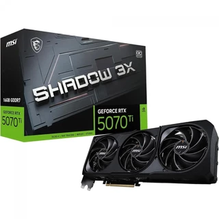 Placa de Vídeo MSI NVIDIA GeForce RTX 5070 Ti Shadow 3X OC, 16GB, GDDR7, DLSS, Ray Tracing, 912-V531-097