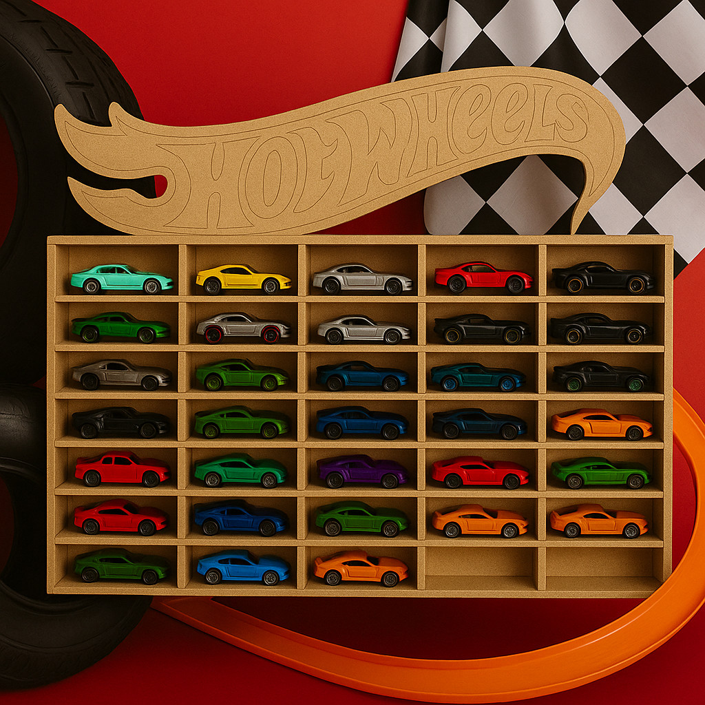 Expositor Hot Wheels em MDF – Suporte Organizador para Carrinhos ...
