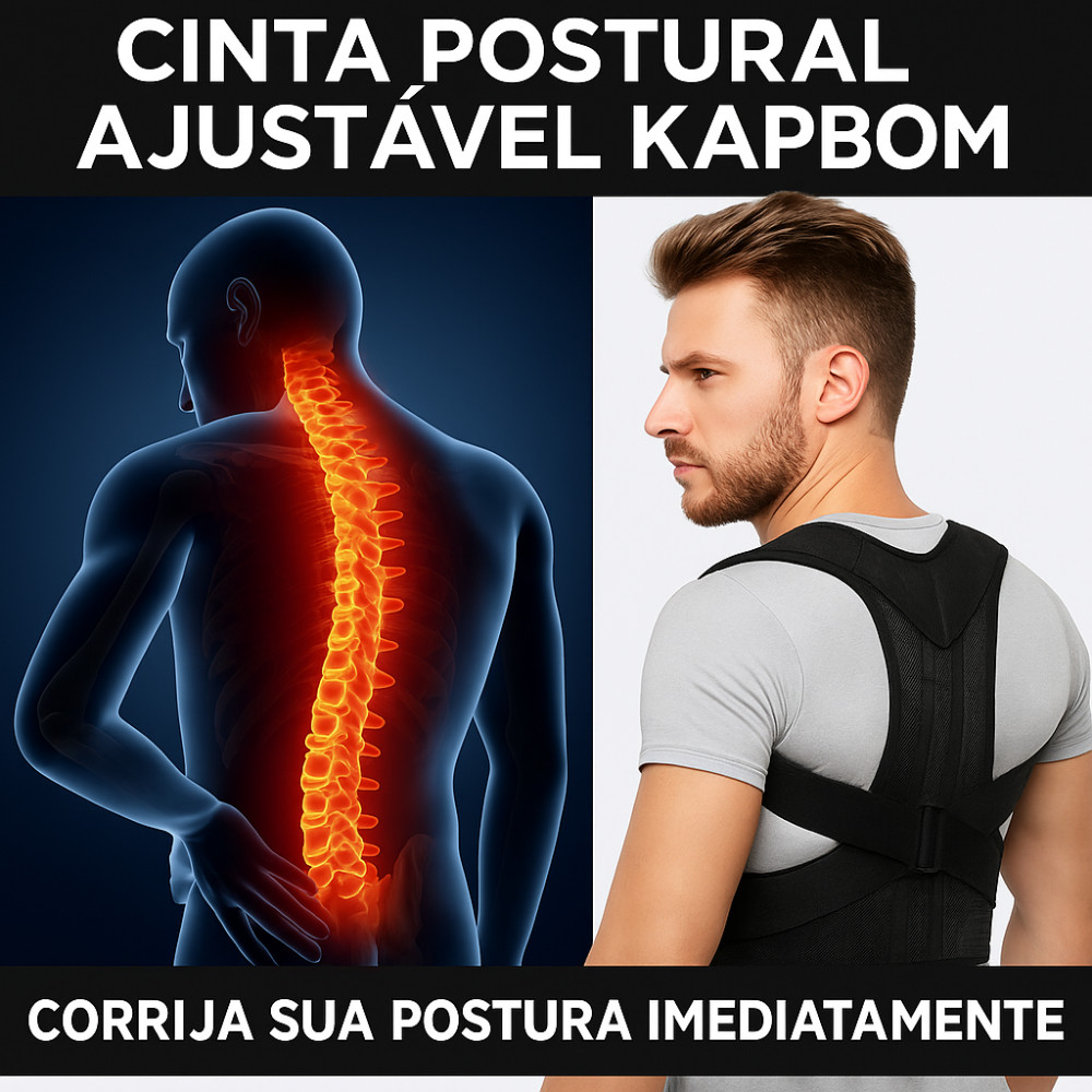 Cinta Postural Ajustável Kapbom – Original | Apoio e Conforto Diário ...