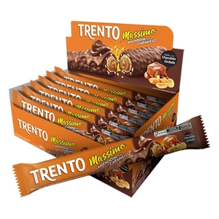 Chocolate Trento Wafer Massimo Amendoim Com Caramelo 25g - Embalagem com 15 Unidades em Oferta na Shopee