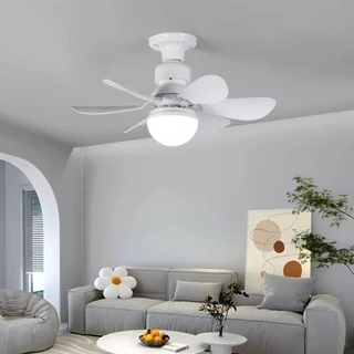 Ventilador De Teto 6 Folhas Wind Light Silent Lâmpada Led C/ Controle Remoto Silenciosa