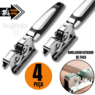 OFERTA Kit 4 Amolador Afiador De Facas De Tesouras Aço Inox Profissional em Oferta na Shopee