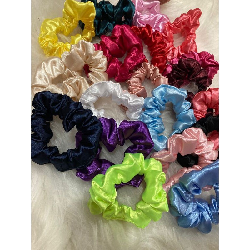 kit de 15,10,5 xuxinha de cetim Scrunchie anti frizz rabicó de cabelo ...