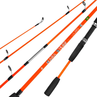 Vara De Pesca Kara Molinete 1,50m/1,65m/1,80m Fibra De Vidro 2 Partes Cor Diversas Albatroz Fishing