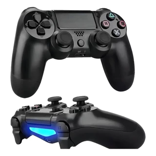 Controle Compatível Ps4 Wireless Pc Tv Gamer Bluetooth Sem Fio Double Motor Vibration 4 Preto DOUBLE-motor vibration 4