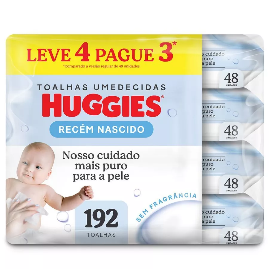 Lenços Umedecidos Huggies Recém-Nascido Sem Fragrância