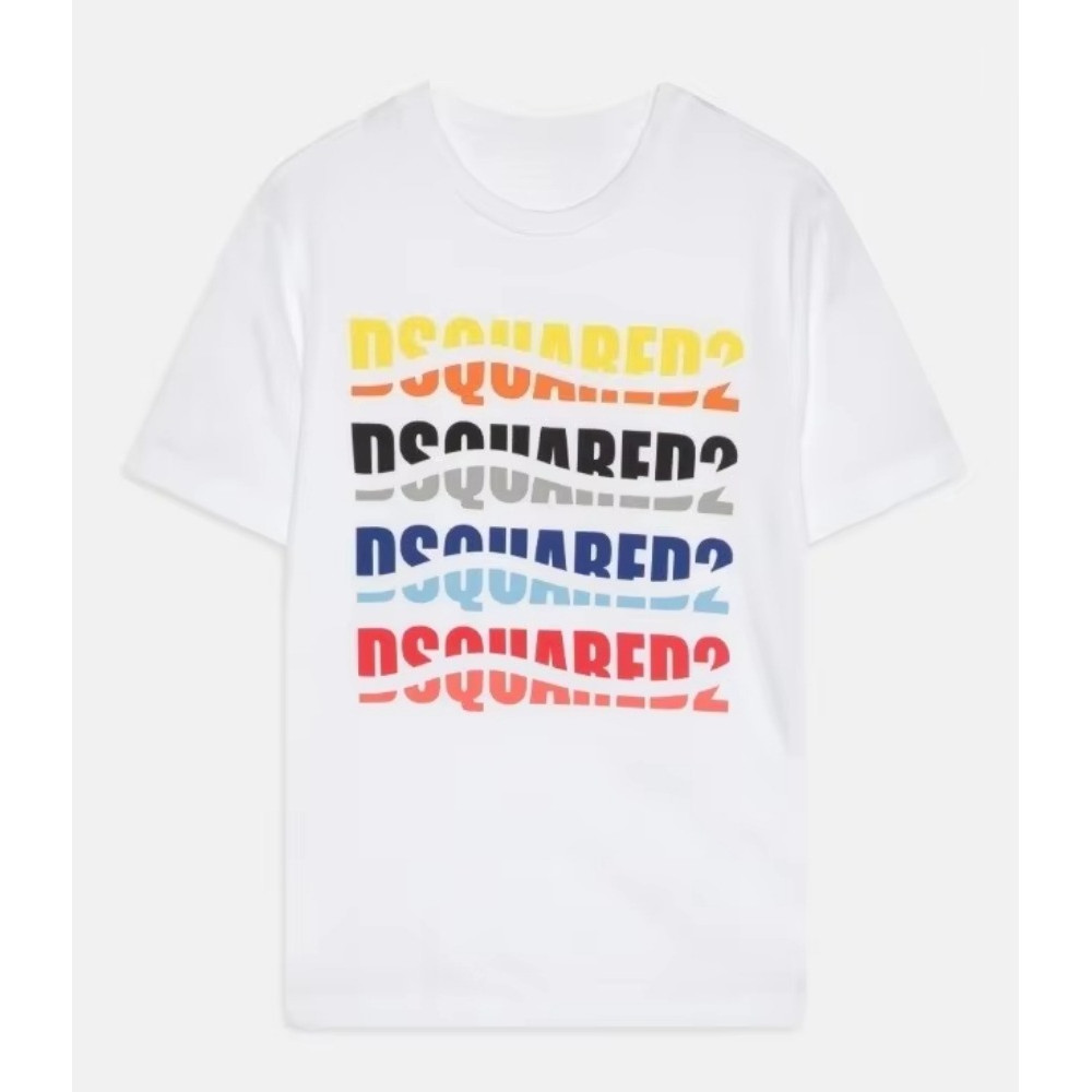 Camisetas Casuais Dsq2 Verão 2025 Gola Redonda Algodão