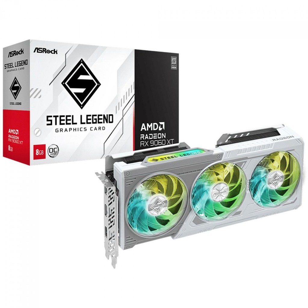 Placa de Vídeo Amd Radeon Rx 9060 Xt Steel Legend Oc 8gb
