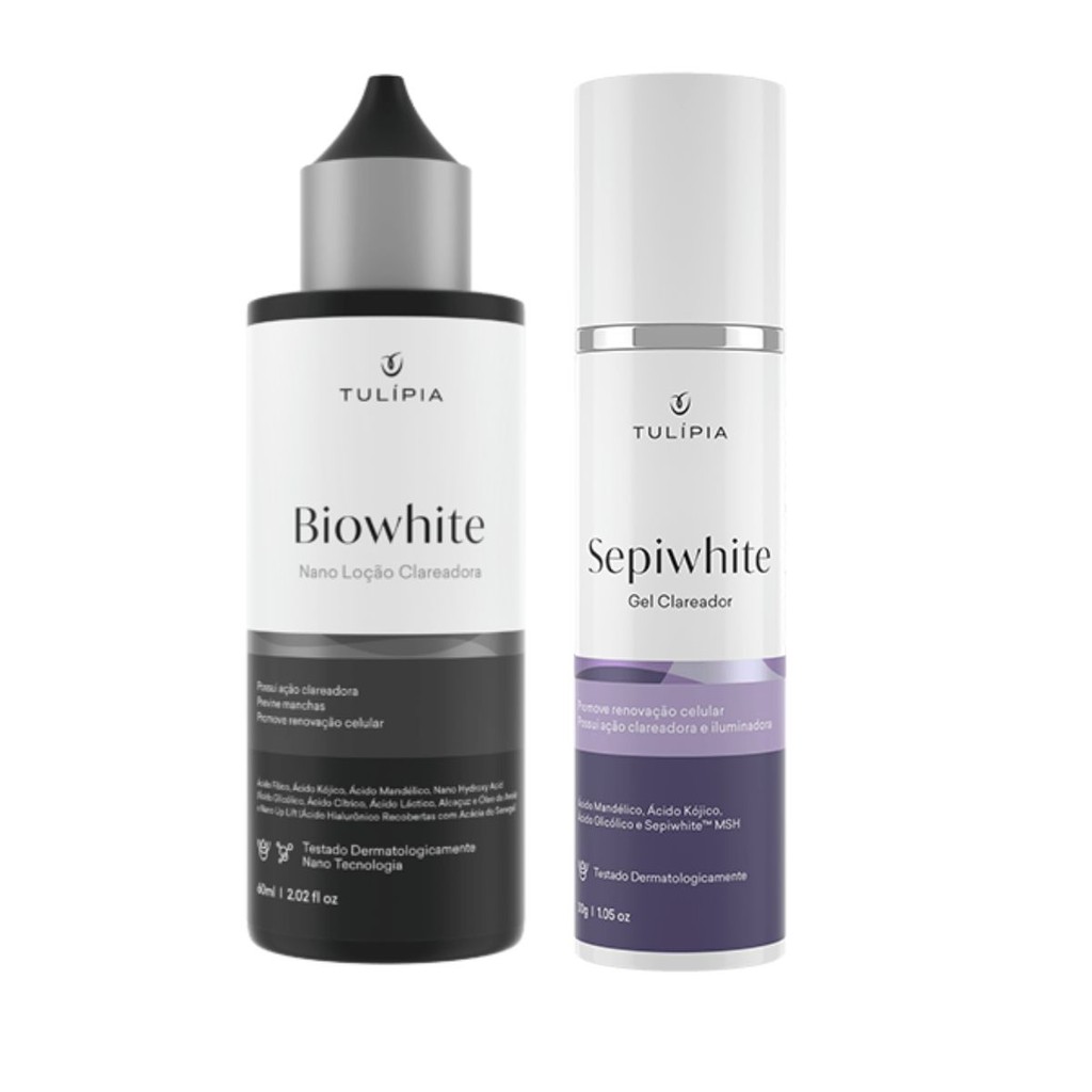 Kit Clareador Facial Gel Sepiwhite + Loção Biowhite Tulipia | Shopee Brasil