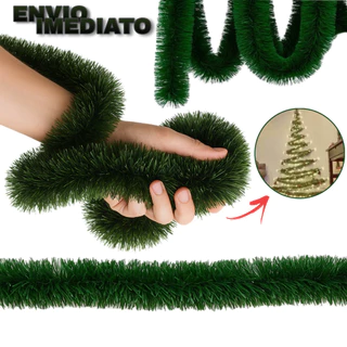 Kit 5 Festão Verde 2 Metros Decoração Natalina Encher Árvore Enfeite Natal Entrega Rápida