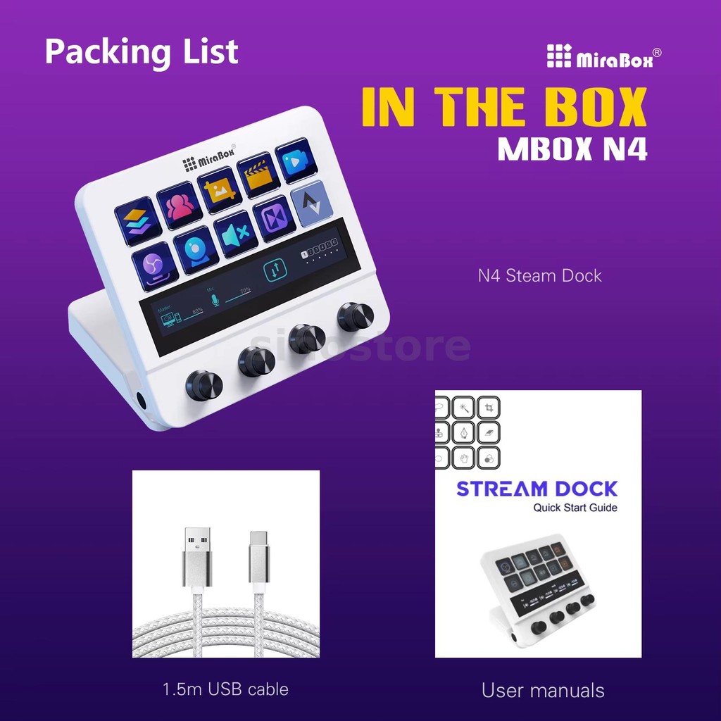 MIRABOX n4（Stream Deck風デバイス） MiraBox MBox N4 Stream Deck Com 10 Botões LCD E 4 Rotativos