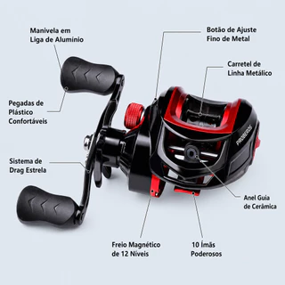 240Kg Carretilha De Pesca Cana De Pesca Molinete Magnético12 + 1BB Baitcasting Fishing Reel