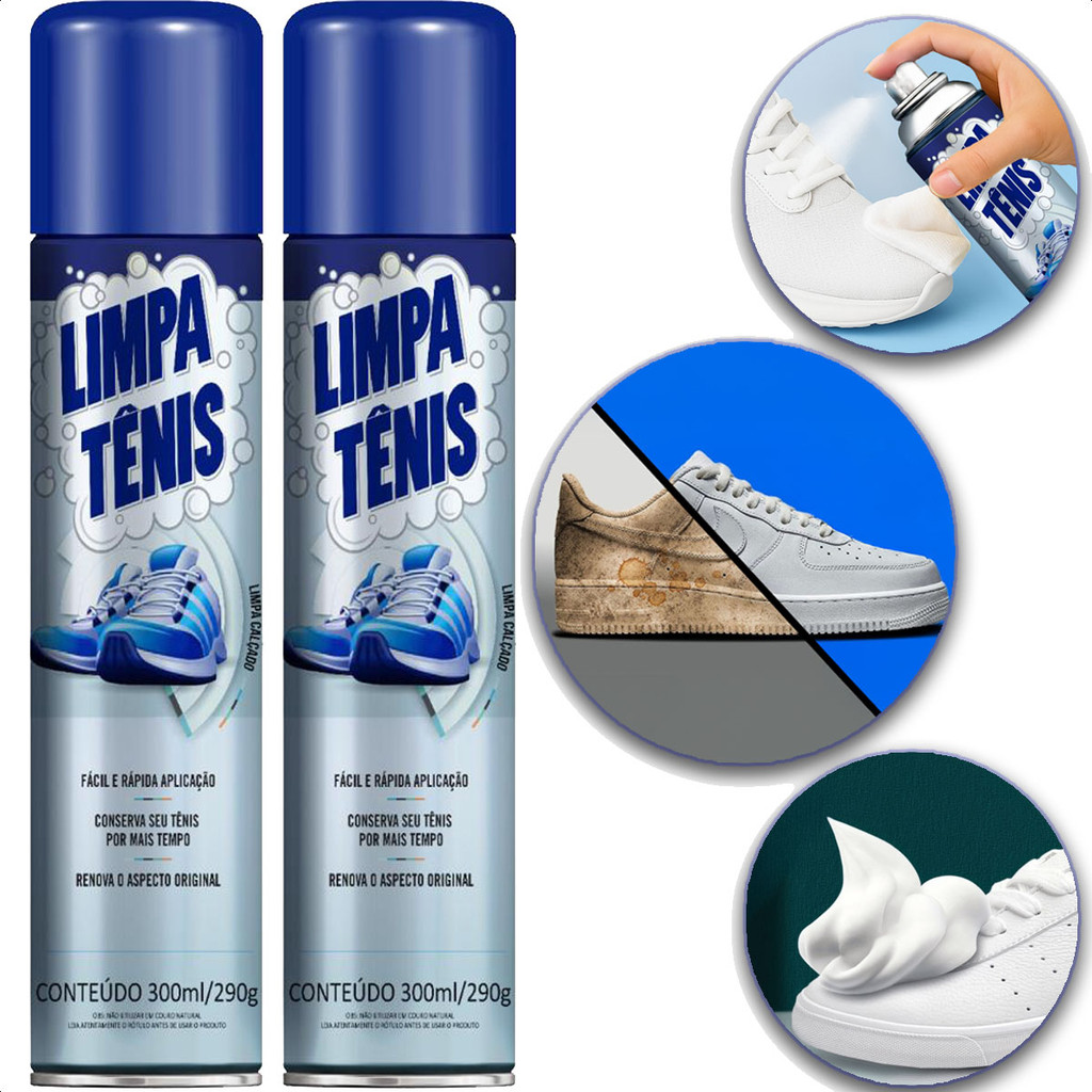 Kit 2 Limpa Tênis Premium Espuma Mágica Limpeza Profunda a Seco Tira ...