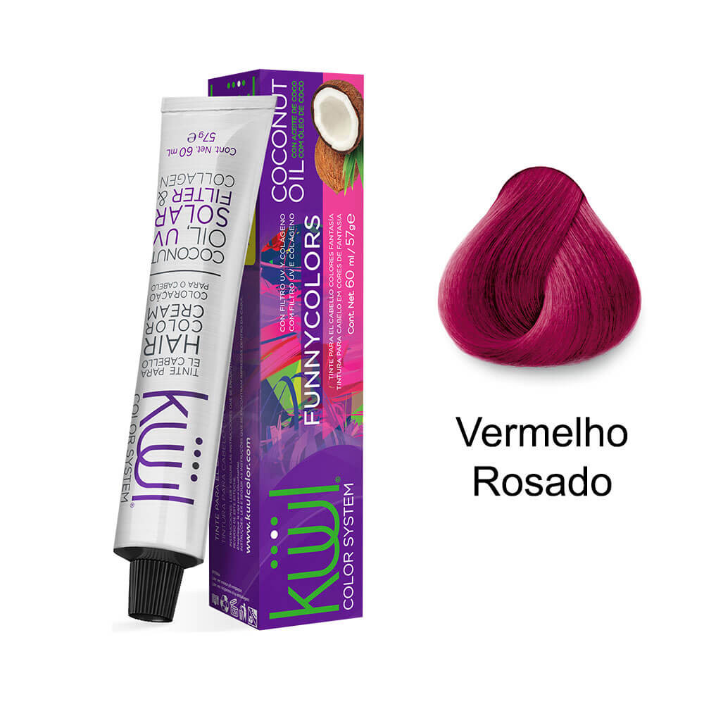 kiwi カラーリング剤 Coloração Kiwi Funny Colors Vermelho Rosado - NÃO ATIVAR | Shopee