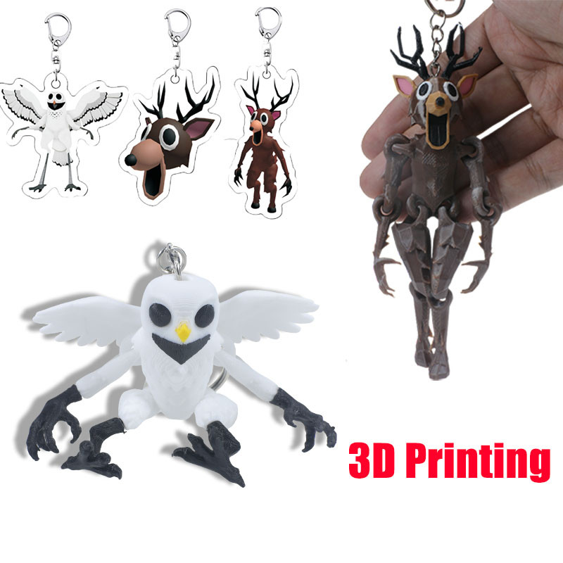 Roblox 99 Nights in The Forest Acrílico Chaveiro Deer Owl Action