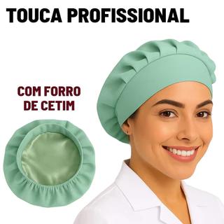 Touca cirúrgica tamanho único feminina Forrada com Cetim Gorro enfermagem veterinária odonto cozinheira