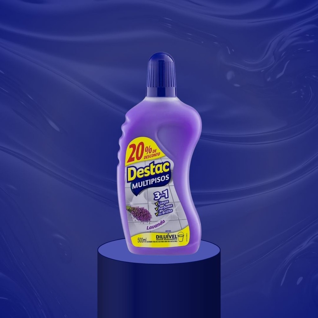 Limpador Destac Multipisos Diluível 3 Em 1 Lavanda 500ml | Shopee