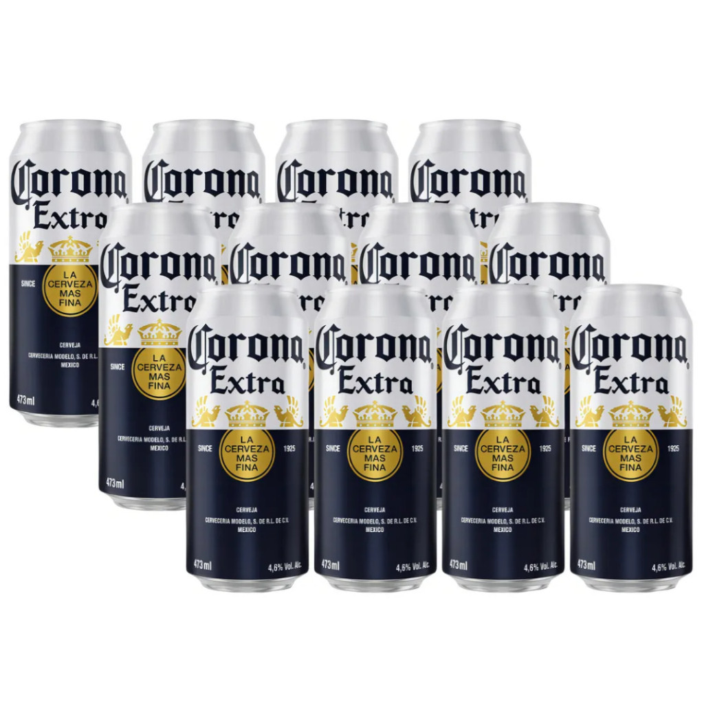 Cerveja Corona Extra Latão 473ml – Pack 6 ou 12 Latas | Puro Malte ...