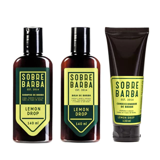 Kit Sobrebarba - Shampoo, Condicionador e Balm de Barba - Lemon Drop