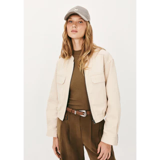 Jaqueta Feminina Bomber Com Gola Padre em Oferta na Shopee