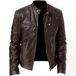 2025 Jaqueta masculina de couro PU Plus Size novo estilo