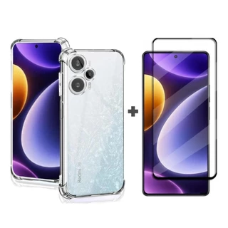 Película + Capa Para Poco F5. Kit Capinha Transparente e Pelicula Vidro 3D Xiaomi Mi