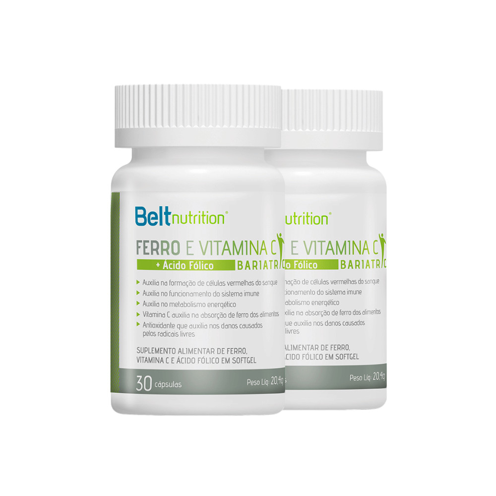 Kit 2x Belt Ferro Bariátrico Vit C Ác Fólico 60 Softgel | Shopee Brasil