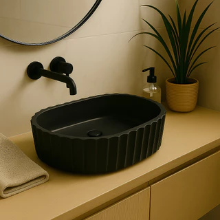 Cuba De Concreto Zig Zag Para Banheiro Sobrepor Design Elegante